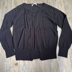 Vintage H2O Sports Black Lace Knit Cardigan Women’s M Button Front